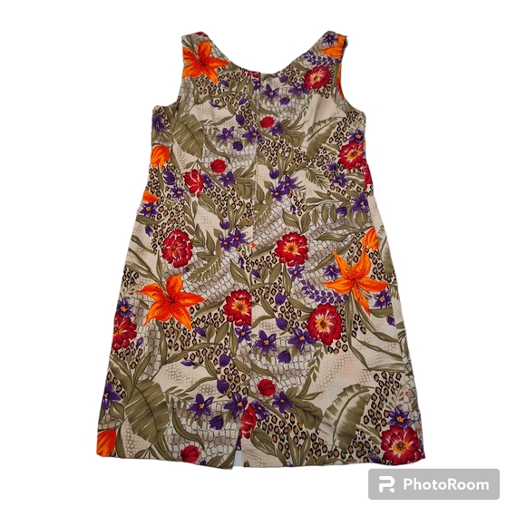 NWT Vtg Kathie Lee Collection Neptune Reptile/ Floral Print Dress Size 14 - Picture 3 of 5